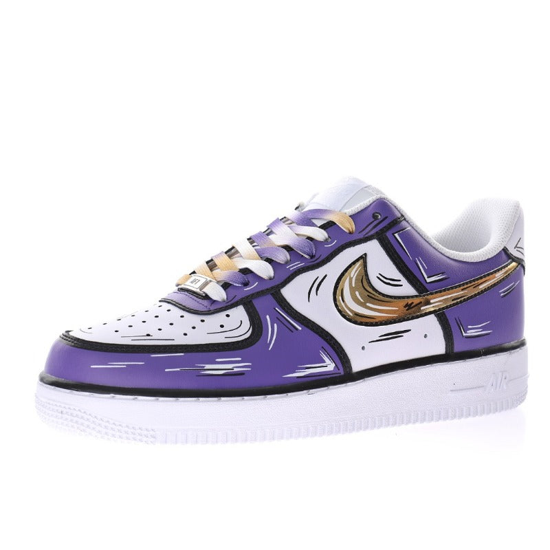 AF1 2D塗鴉白黑紫金