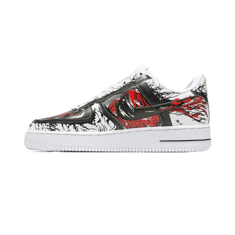 AF1 黑紅色潑墨