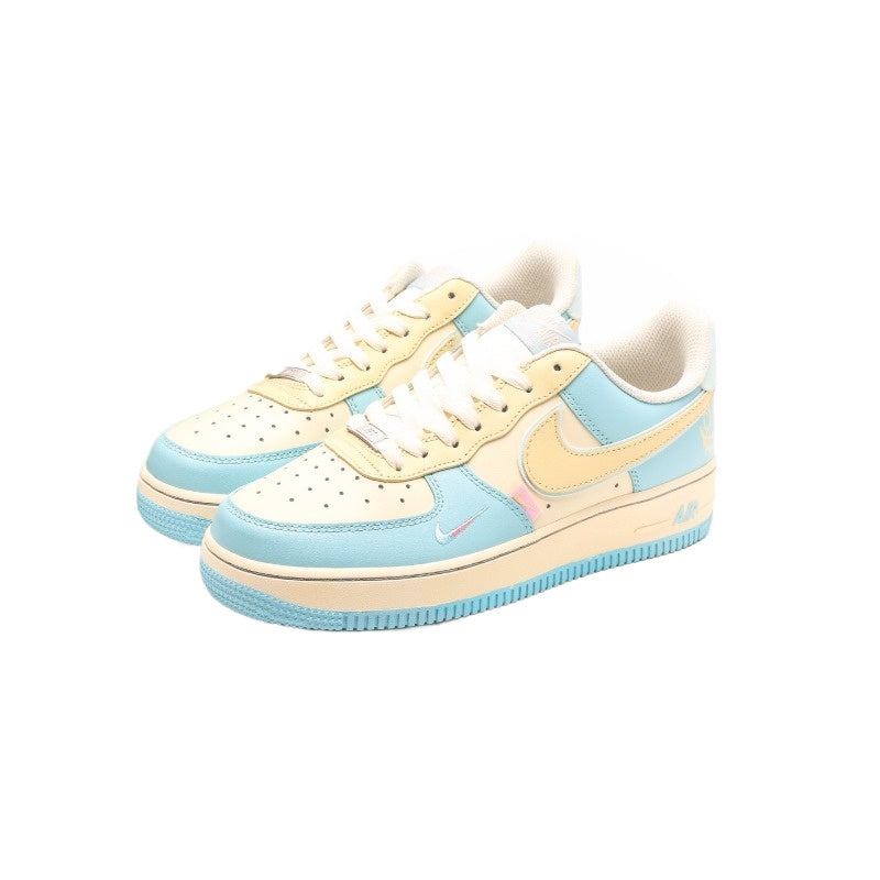 AF1 天藍米黃暴力熊塗鴉