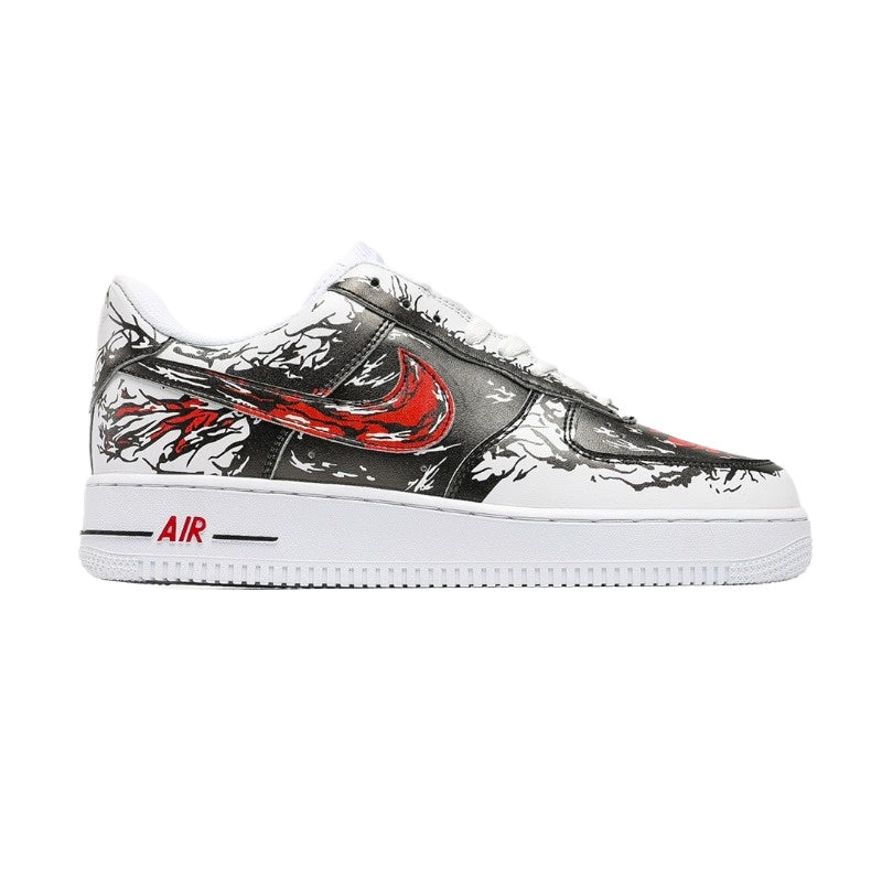 AF1 黑紅色潑墨