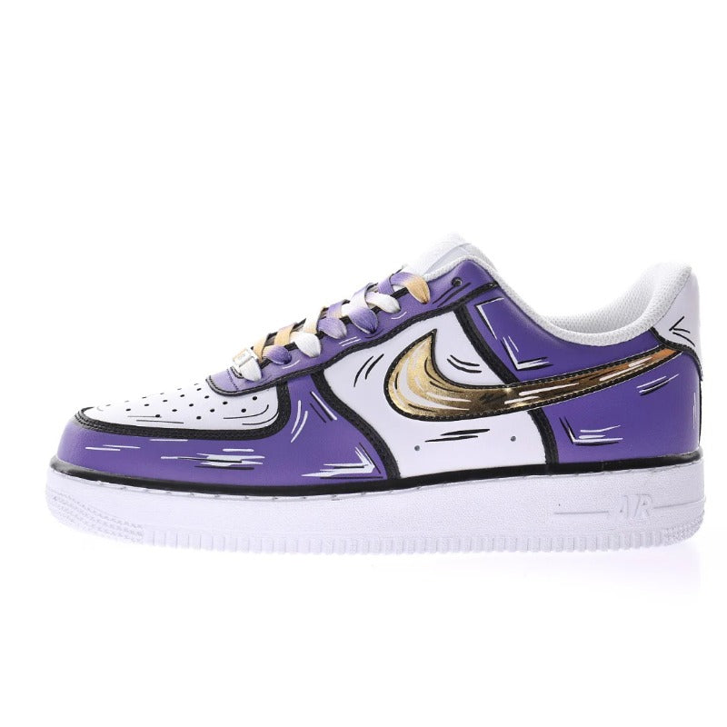AF1 2D塗鴉白黑紫金
