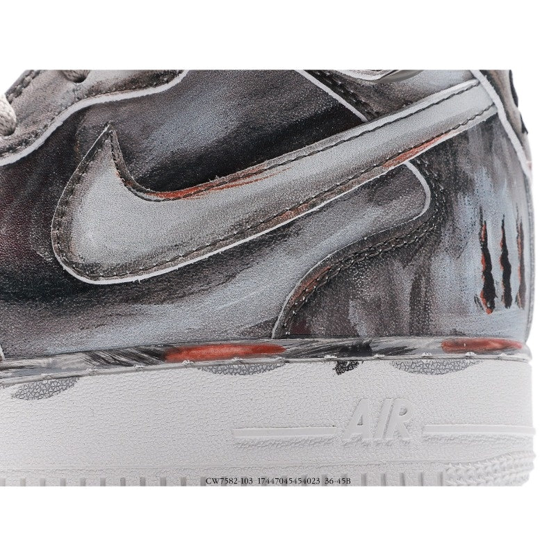 AF1 白灰塗鴉配色