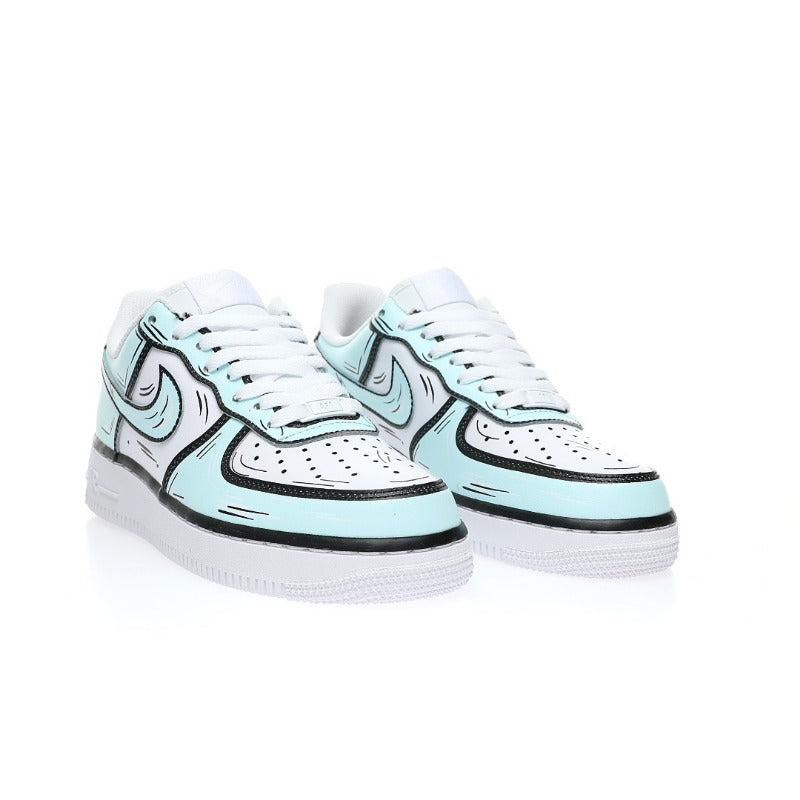 AF1 2D塗鴉薄荷綠黑白
