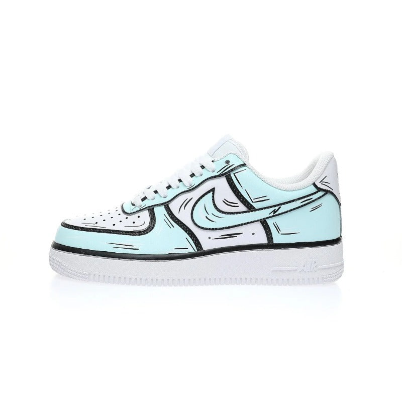 AF1 2D塗鴉薄荷綠黑白