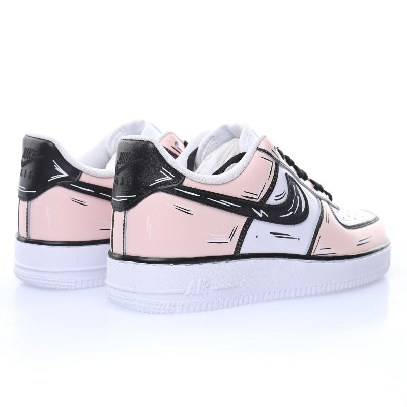AF1 2D塗鴉白黑櫻花粉