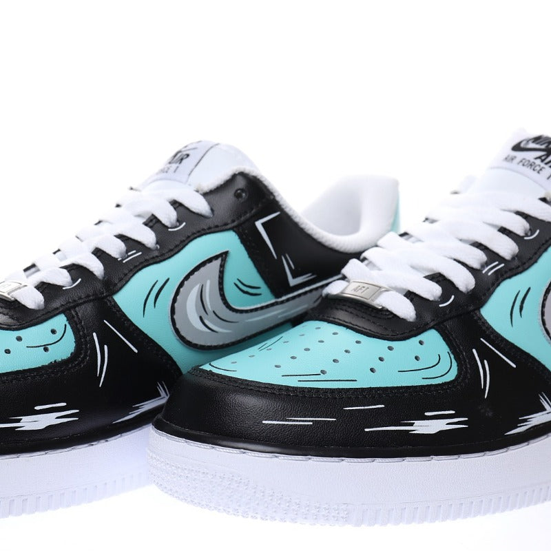 AF1 2D塗鴉白黑蒂芙尼綠