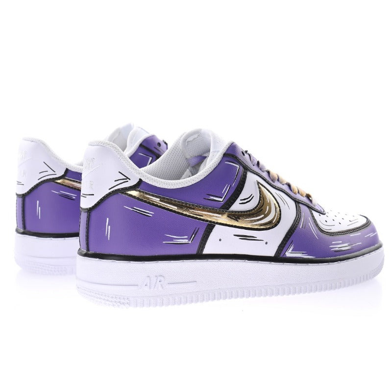 AF1 2D塗鴉白黑紫金