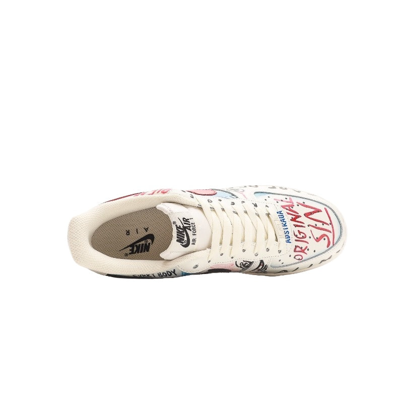 AF1 White Color Hawaiian Graffiti