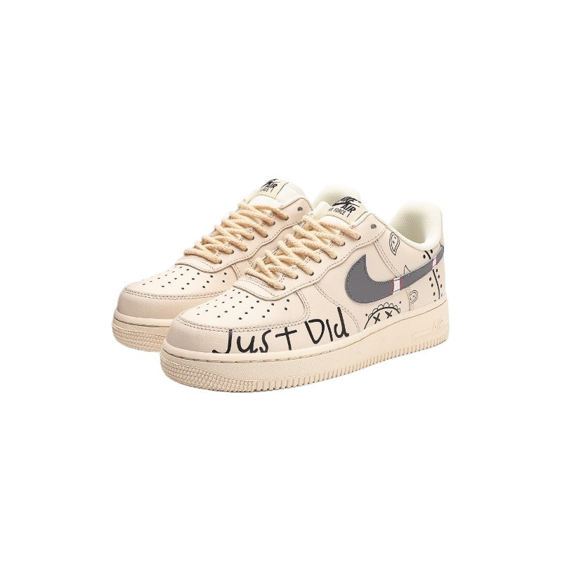 AF1 米白黑腰果花