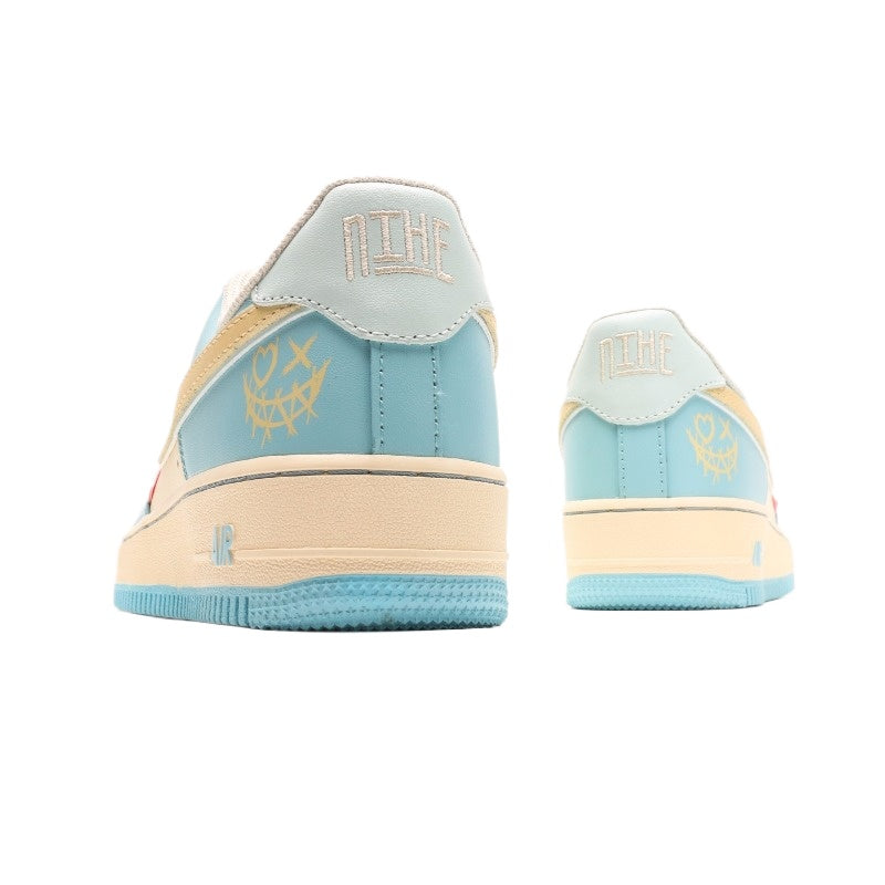 AF1 天藍米黃暴力熊塗鴉