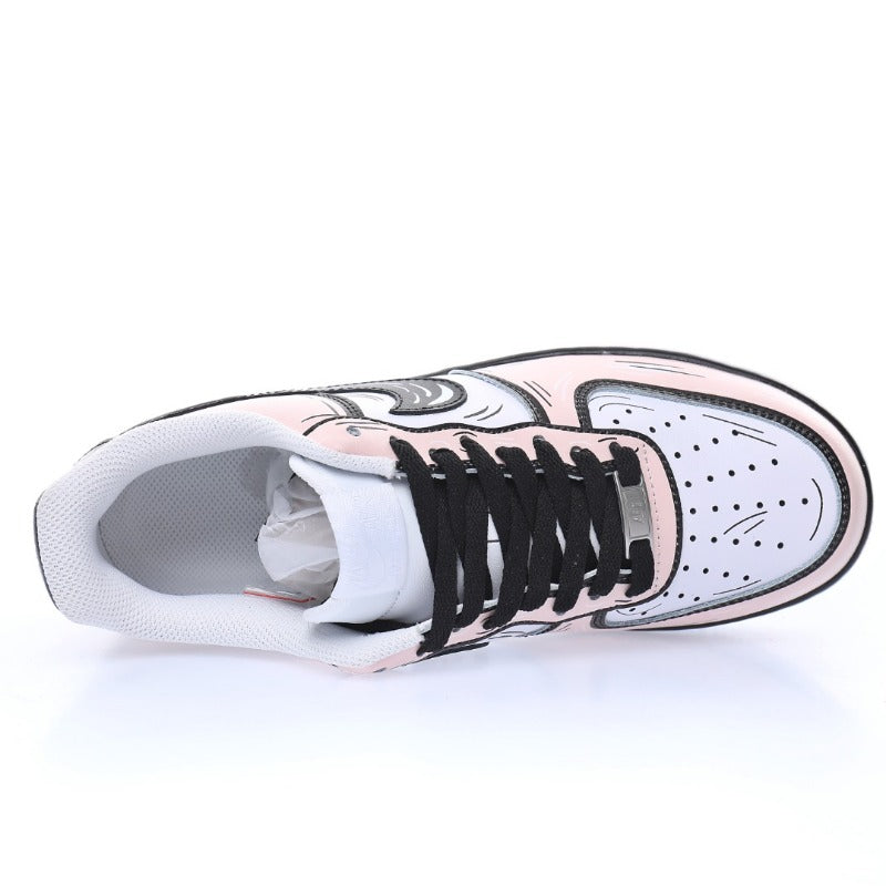 AF1 2D塗鴉白黑櫻花粉
