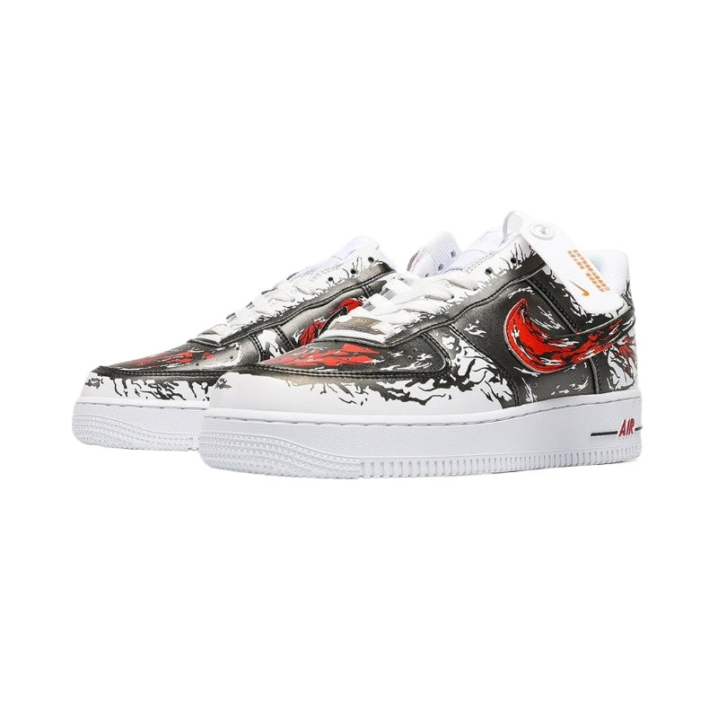 AF1 黑紅色潑墨