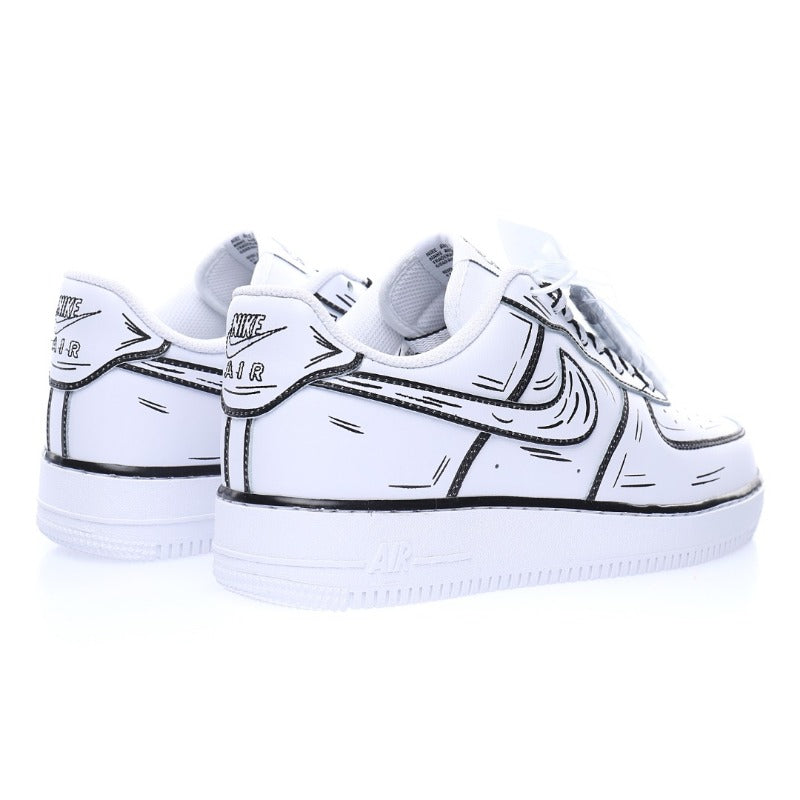 AF1 2D塗鴉白黑