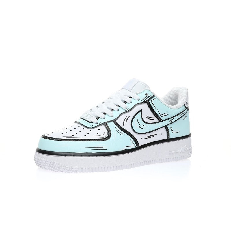 AF1 2D塗鴉薄荷綠黑白