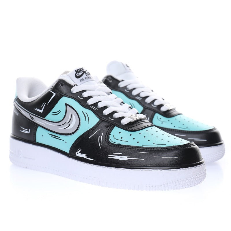 AF1 2D塗鴉白黑蒂芙尼綠