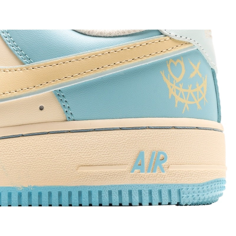 AF1 天藍米黃暴力熊塗鴉