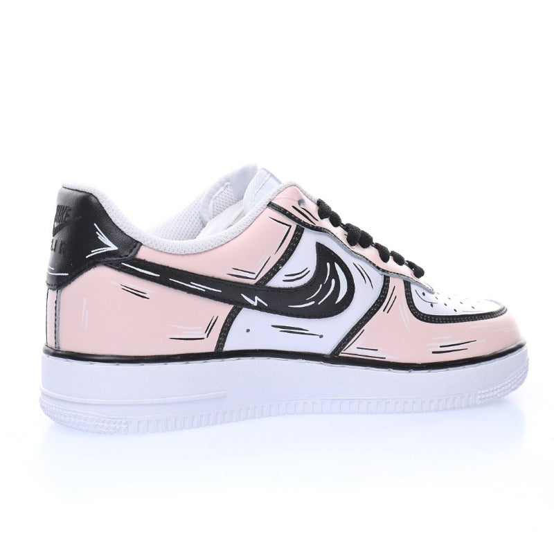 AF1 2D塗鴉白黑櫻花粉