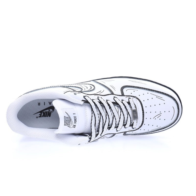 AF1 2D塗鴉白黑