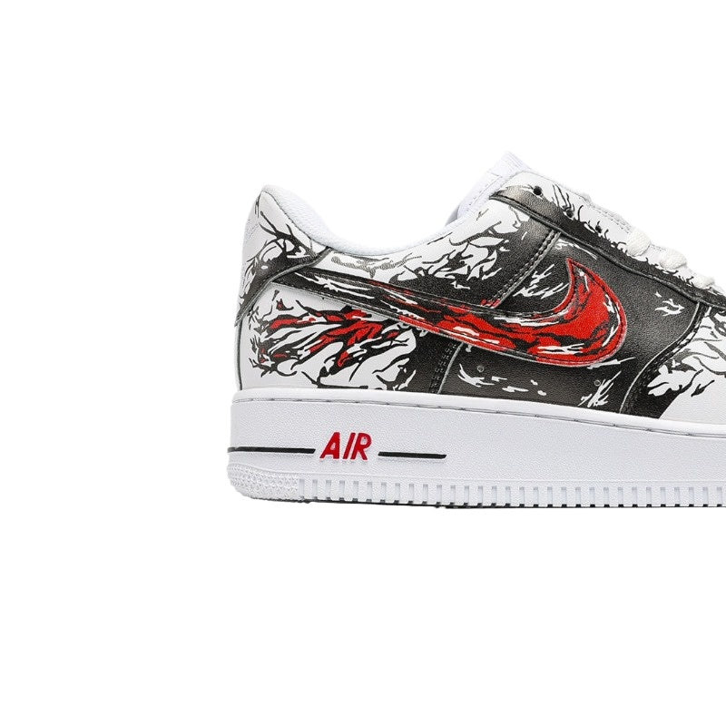 AF1 黑紅色潑墨