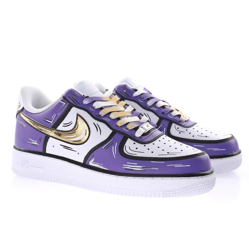 AF1 2D塗鴉白黑紫金