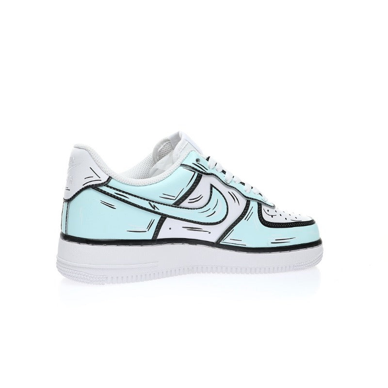 AF1 2D塗鴉薄荷綠黑白