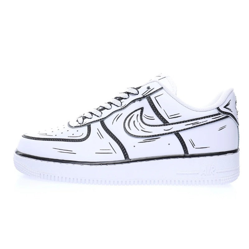 AF1 2D塗鴉白黑