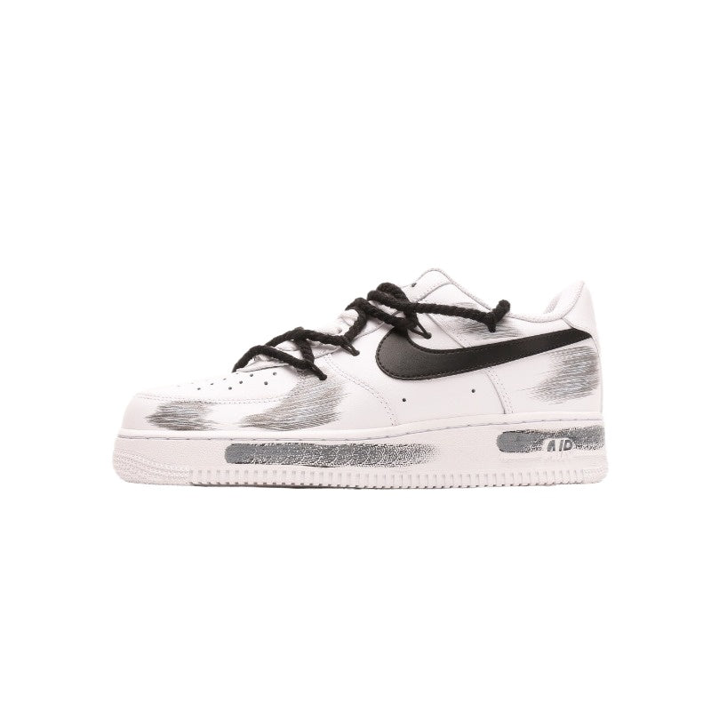 AF1 皮革白黑塗鴉綁繩