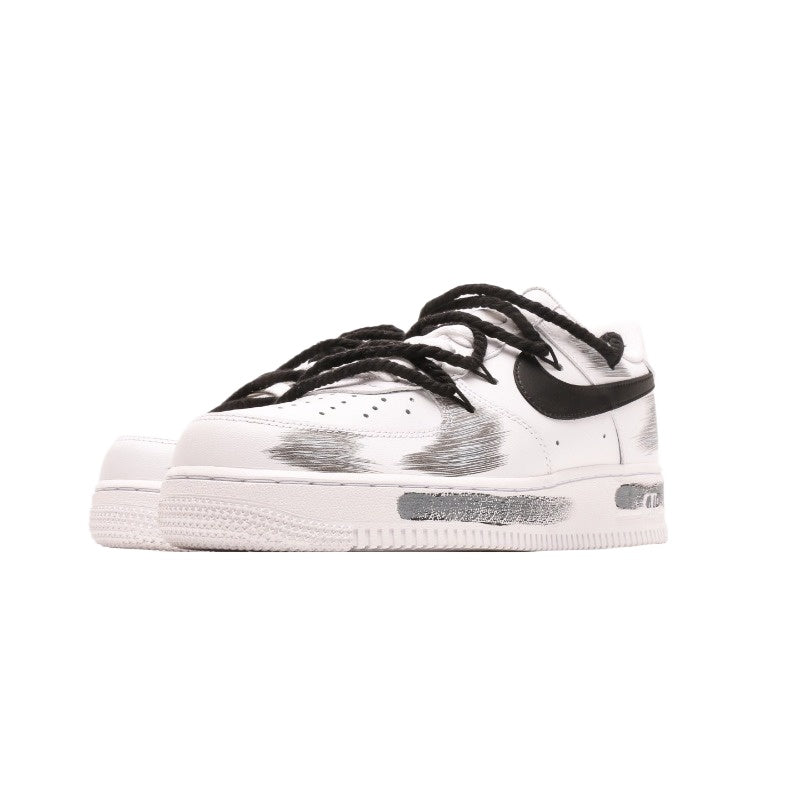 AF1 皮革白黑塗鴉綁繩