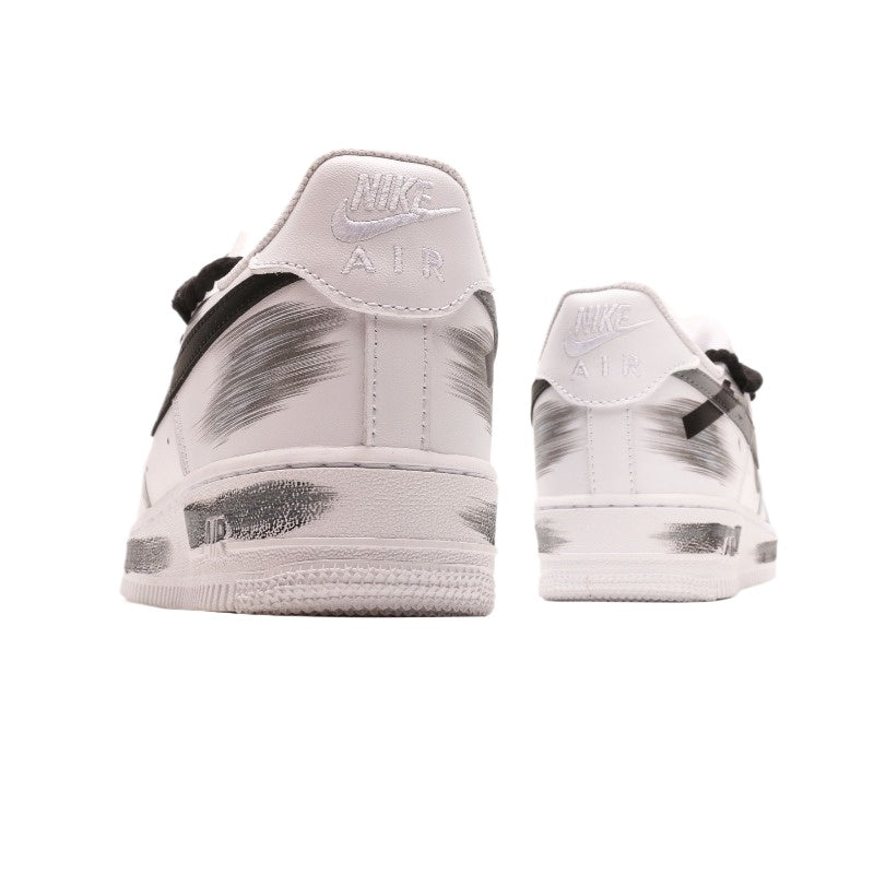 AF1 皮革白黑塗鴉綁繩