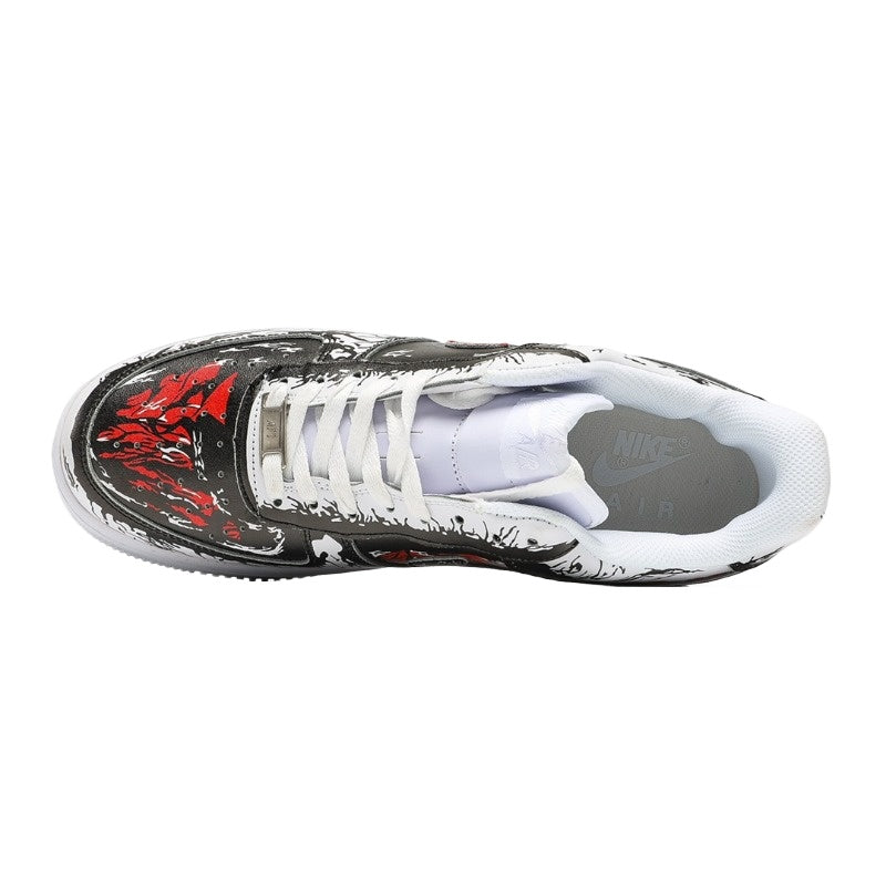 AF1 黑紅色潑墨